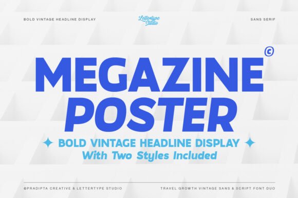 Megazine Poster: A Bold Vintage Sans Serif Font for Modern Web Design