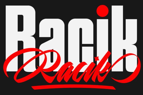 Racik Font Duo: Bold Sans Serif Meets Brush Script for Web Design
