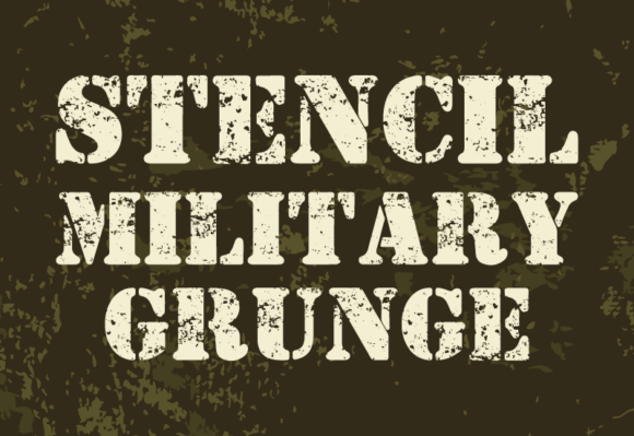 Stencil Military Grunge: A Bold Sans Serif Font for Handmade Labels, Invitations, and Craft Packaging